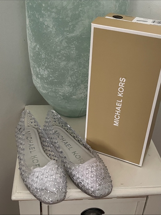 Michael Kors Shoes - Michael Kors Clear Jelly Flats with Silver Stud Detail